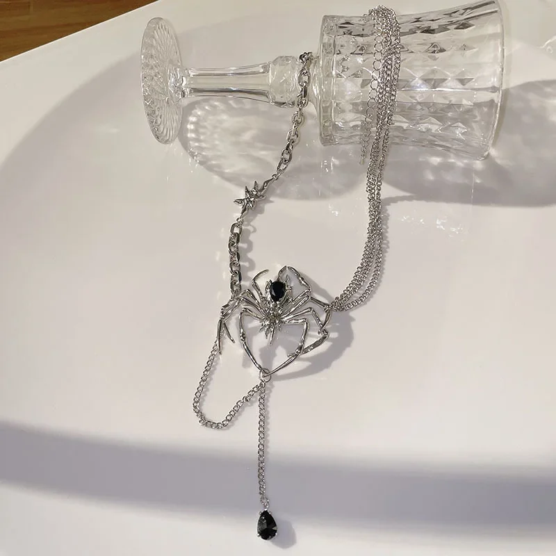 Подвеска-паук ключичная цепочка ожерелье с изображением животного для женщин