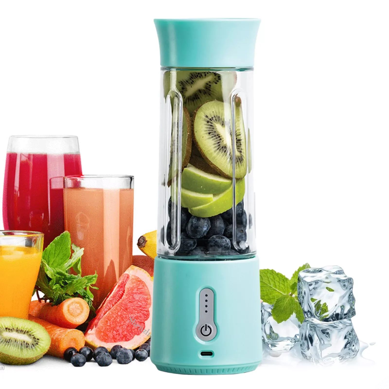 

NEW2023 500ML 6 Blades Juicer Blender Portable USB Rechargeable Home fruit juicer Machine Food Processor Maker Juice Extractor