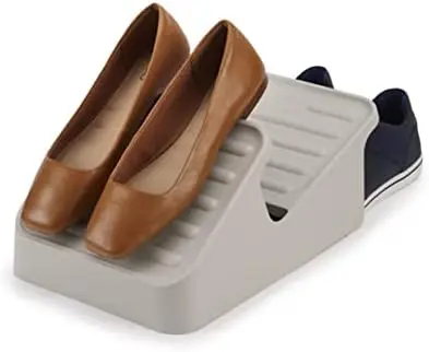 

Shoe In, Zapatero de 2 Niveles, Organizador Zapatos con Capacidad para 3 Pares, Beige, Pequeño