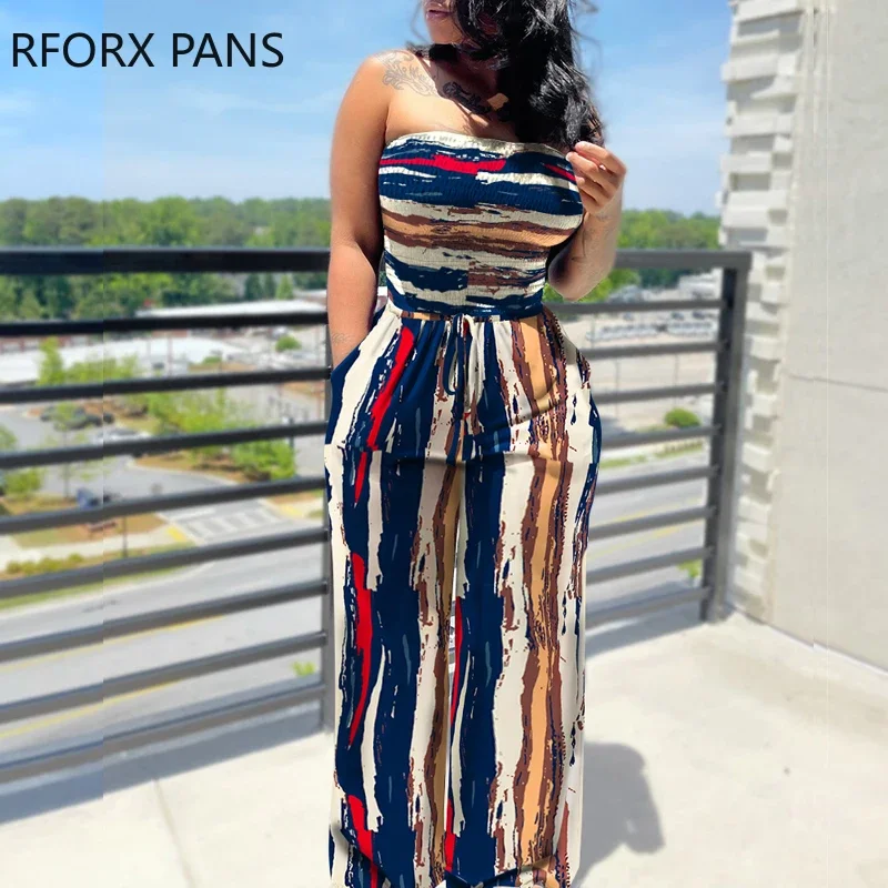 Женский шикарный повседневный комбинезон со шнуровкой и рюшами