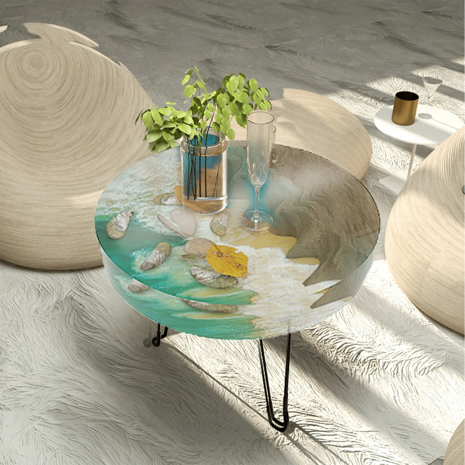

Large Round Ornament River Table Making Silicone Mold DIY Crystal Epoxy Resin Mold Epoxy Exhibition Table Diy Crafting Tools