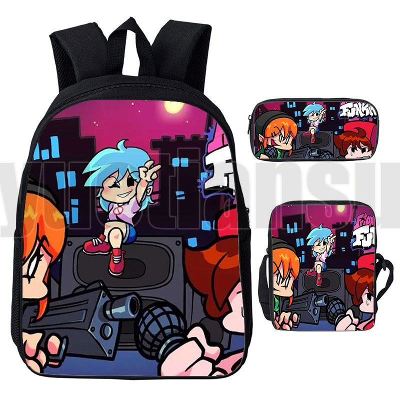 Детский Школьный рюкзак Funkin для девочек и мальчиков, мультяшный дорожный ранец с 3D рисунком пятничной ночи для подростков