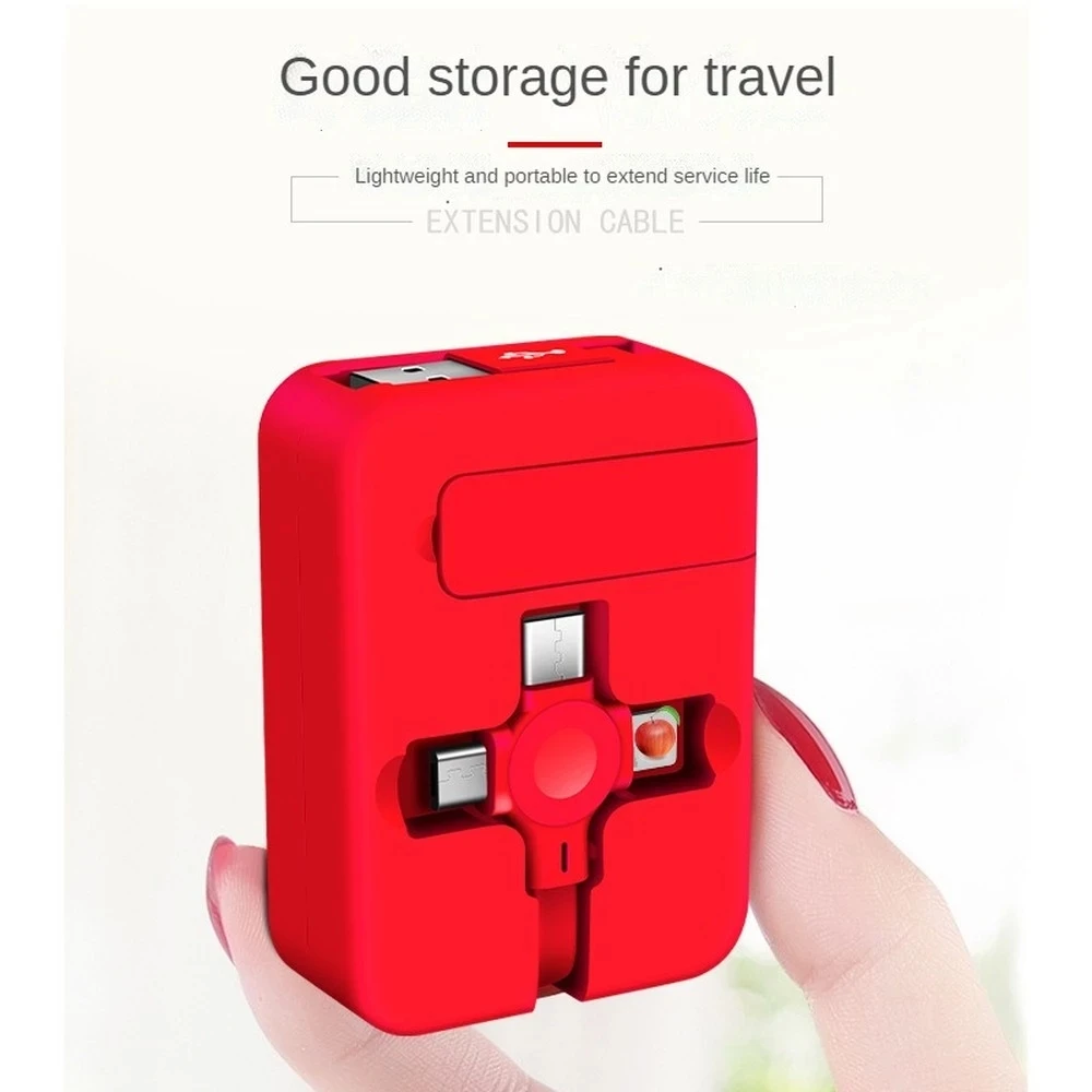 4 в 1 Выдвижной кабель 8 Pin/USB Type C/Micro USB для iPhone13 12 Pro м | Мобильные телефоны и
