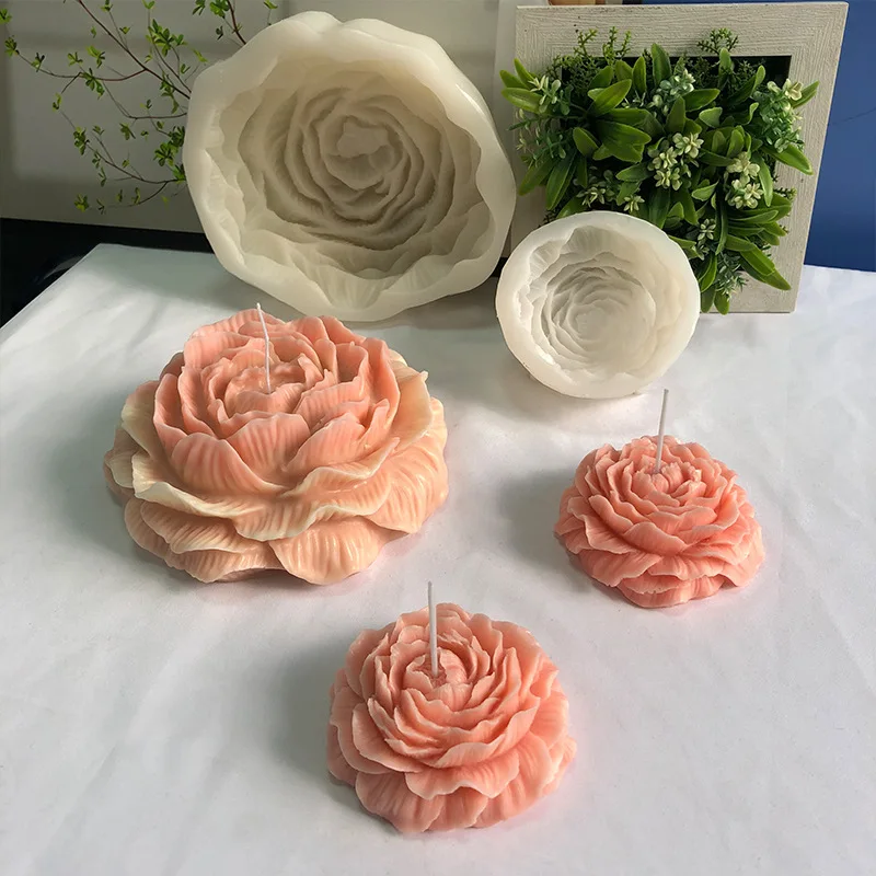 

Extra Large Peony Candle Silicone Mold New Peony Silicone Mold Production Candle Soap Gypsum Chocolate Peony Mold