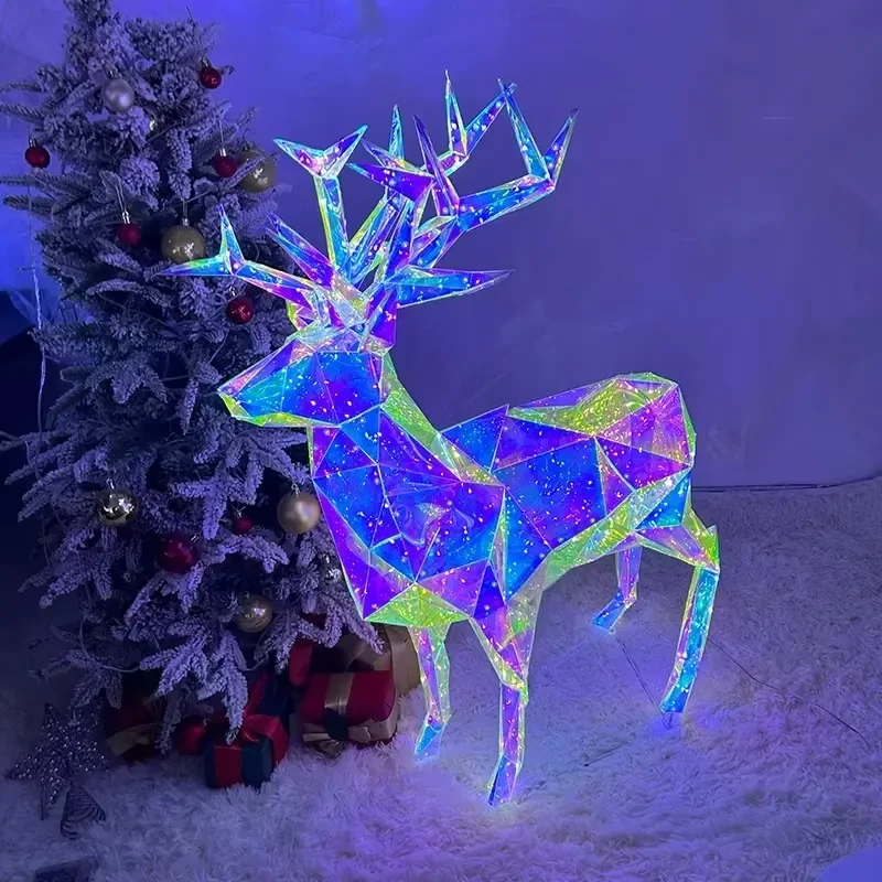 Фото Рождественские светодиодные уличные светильники 3D в виде светящегося оленя для праздничного декора на Новый год, День святого Валентина и Хэллоуин №2