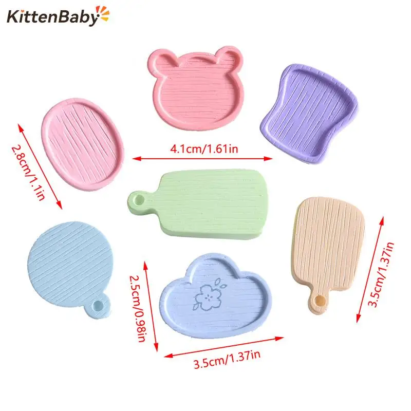 

3Pcs/lot 1/12 Miniature Dollhouse Bread Cake Tray Dish Cartoon Plate For Pretend Play Doll Kitchen Mini Food Toy Accessories