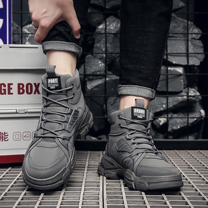 

кроссовки мужские мокасины мужские кеды мужские лоферы мужские зимние мужская обувь туфли мужские кроссовки Кроссовки мужские высокие однотонные, на шнуровке, толстая подошва, Нескользящие, зимняя обувь для прогулок