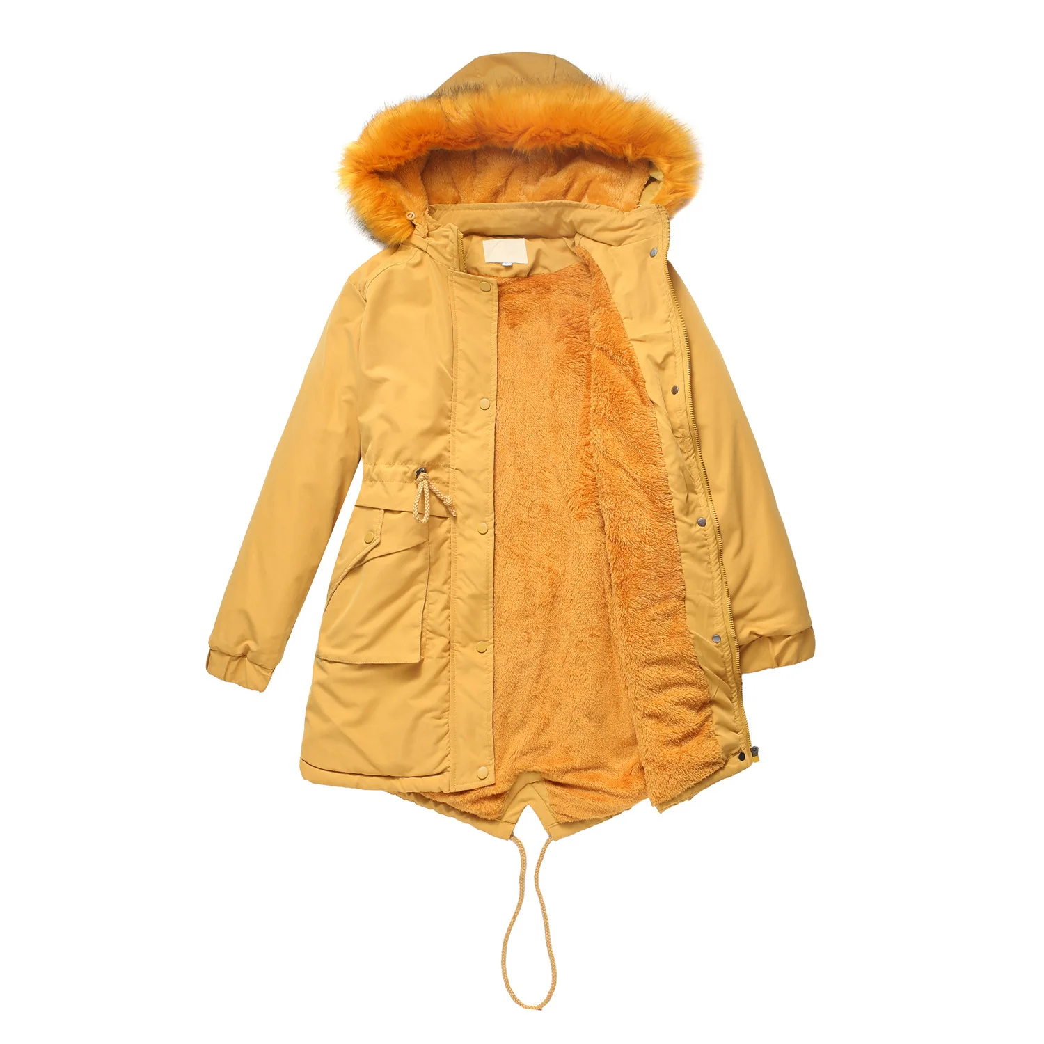 

NEW Autumn And Winter Warm Women's Cotton-padded Coat With Detachable Fur Collar And Detachable Hat Quilted Pie To Overcome