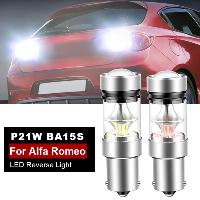 

2x For Alfa Romeo Giulietta 145 146 147 156 166 159 GTV Spider Brera Mito LED Backup Light Blub Reverse Lamp P21W BA15S Canbus
