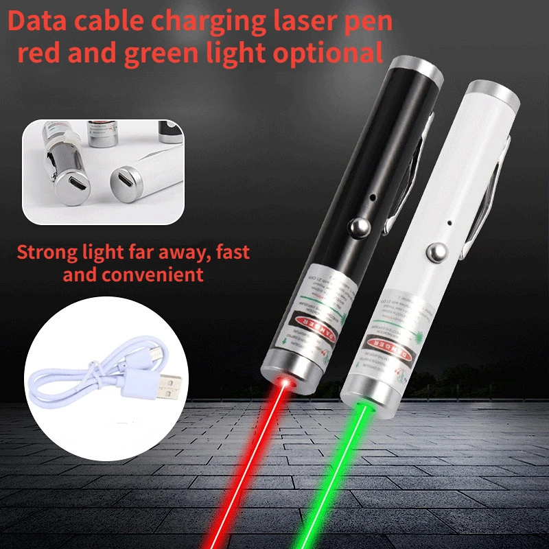 

1pcs Laser pointer USB data cable rechargeable laser pointer laser remote pointer instructor green light pen