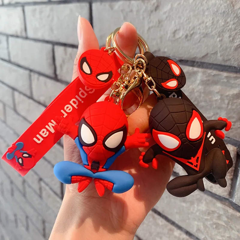 

Disney Marvel Spiderman Anime Figures Keychain Cartoon Spider Hulk Doll Keychain Toys Car Pendant Super Heroes Children Gifts