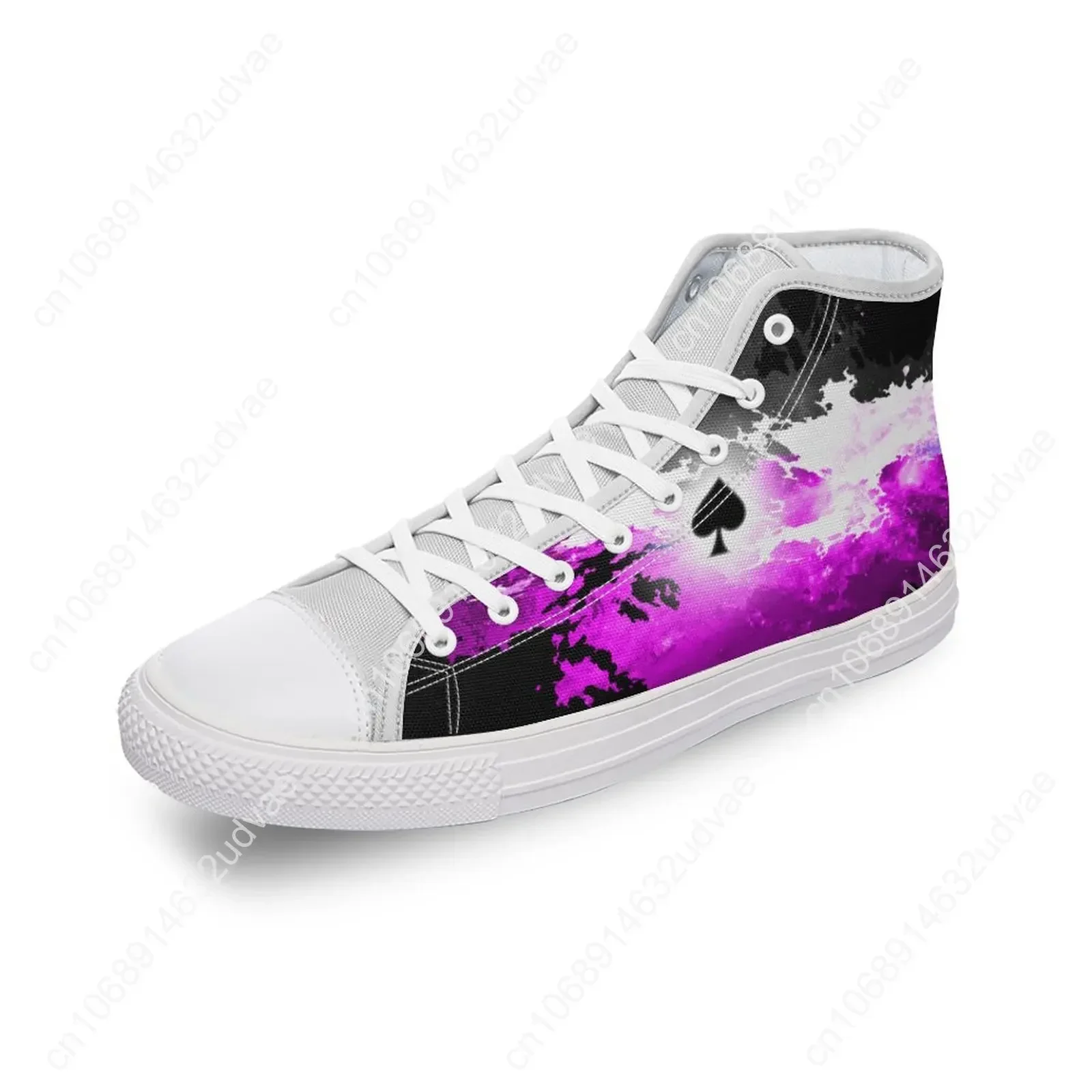 Asexual Pride Высокие парусиновые туфли Diy Роскошные мужские и женские туфли-лодочки