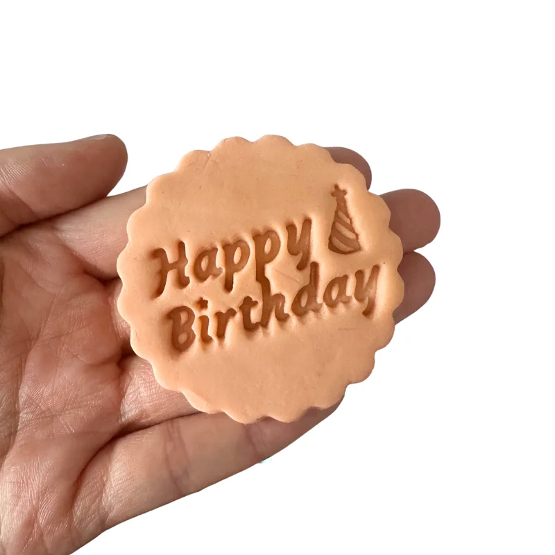 

Инструменты для торта «С Днем Рождения», для маленьких мальчиков и девочек, форма для штампа PLA, помадка для печенья, тиснение, украшение торта, розовая форма для печенья