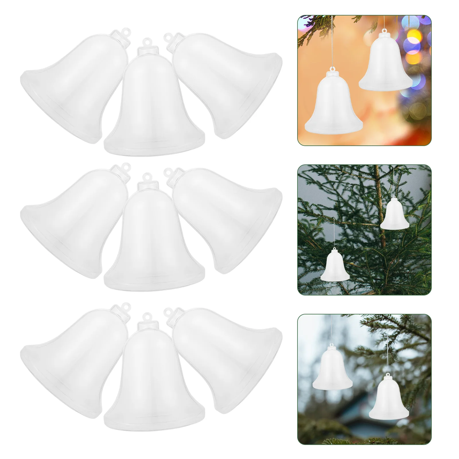 

Bell Transparent Pendant Bell-shaped Hanging Adorn Candy Storage Holder Xmas Clear Ornaments Clear Plastic Containers