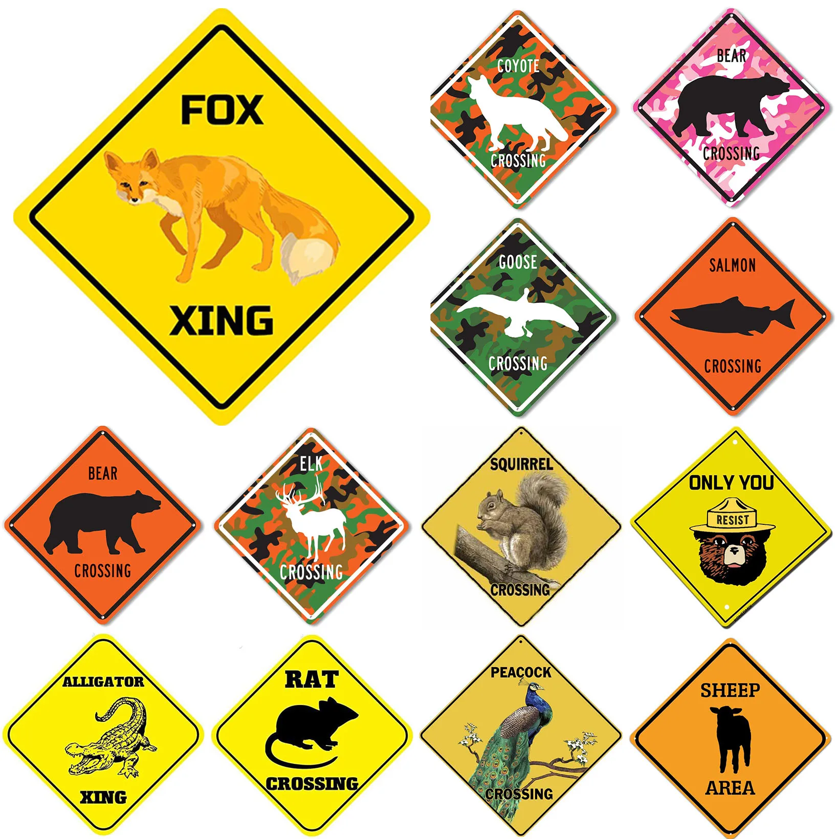 Черная Лиса Пиво Xing Металлический Дорожный Знак Алюминиевый Светоотражающий