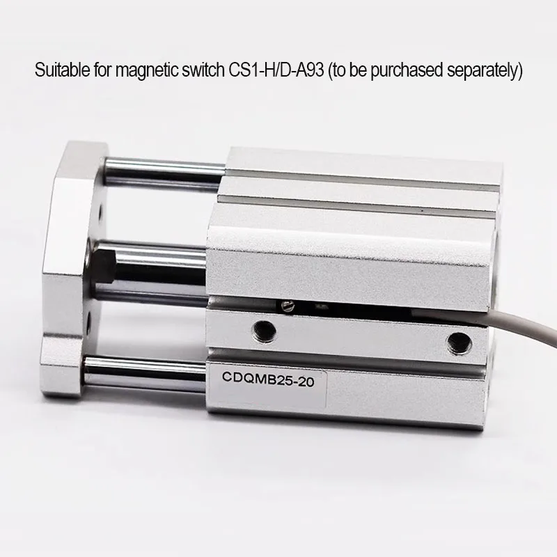 Цилиндр CQMB CDQMB с отверстием 12 16 20 25 32 40 50 63 80 100 ход 5-100 мм компактный направляющий