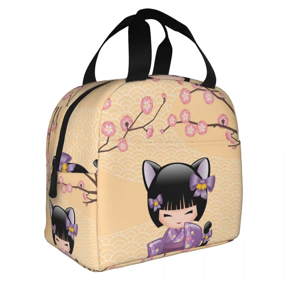 Пользовательские милые куклы Кокеши сумка для обеда мужские и женские