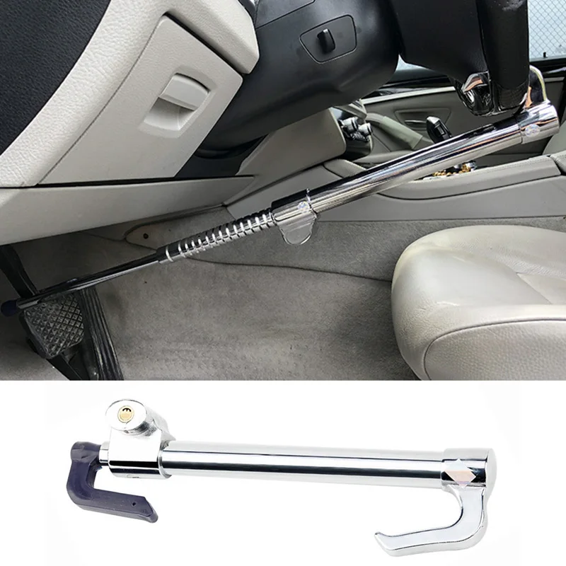 Steering Wheel Lock Portable Hook Shaped Heavy Duty Anti-Theft Steel Clutch Lock Special Three-section Lock for Car Truck Buses