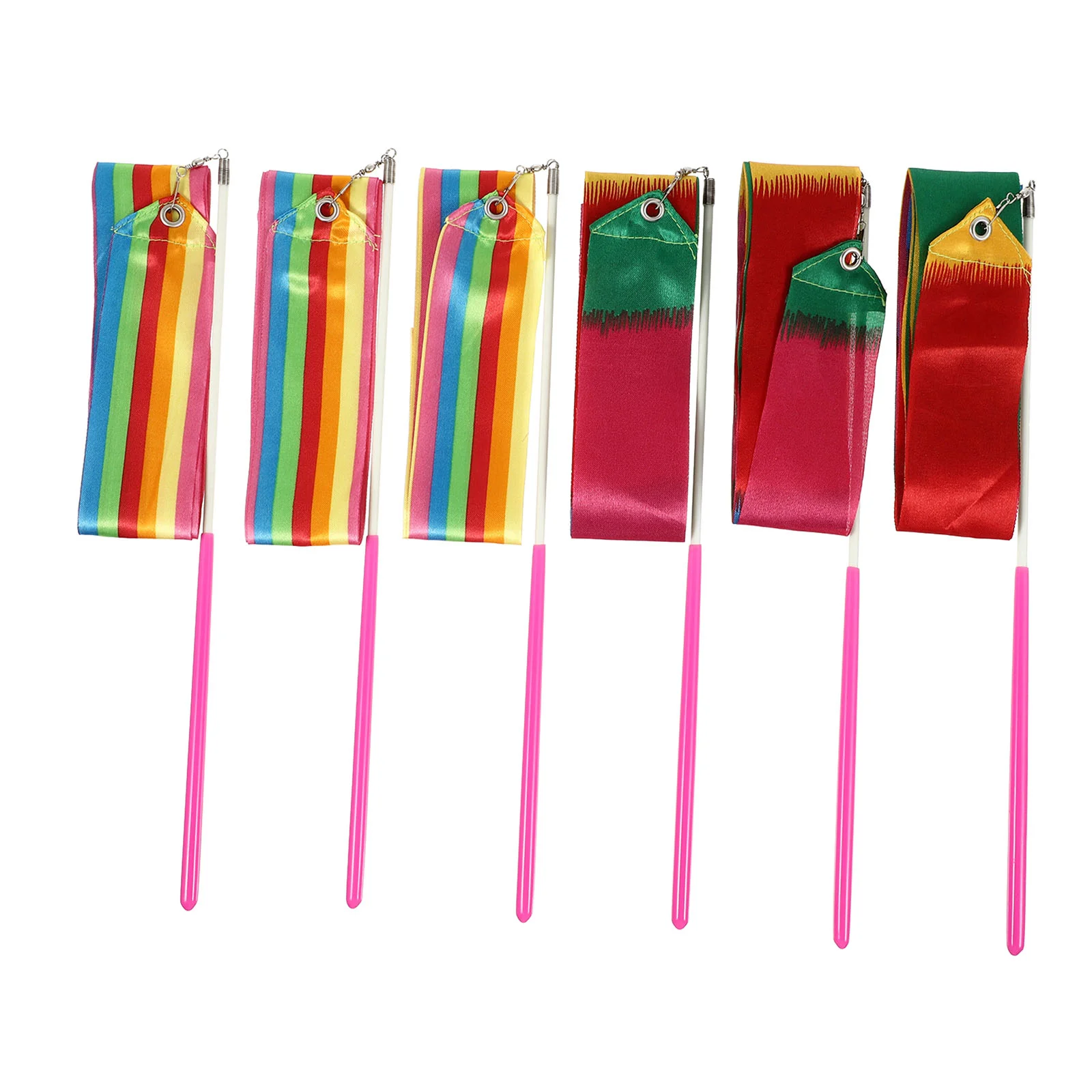 

6pcs Children Colored Ribbons Dance Streamers Gymnastics Performing Supplies
