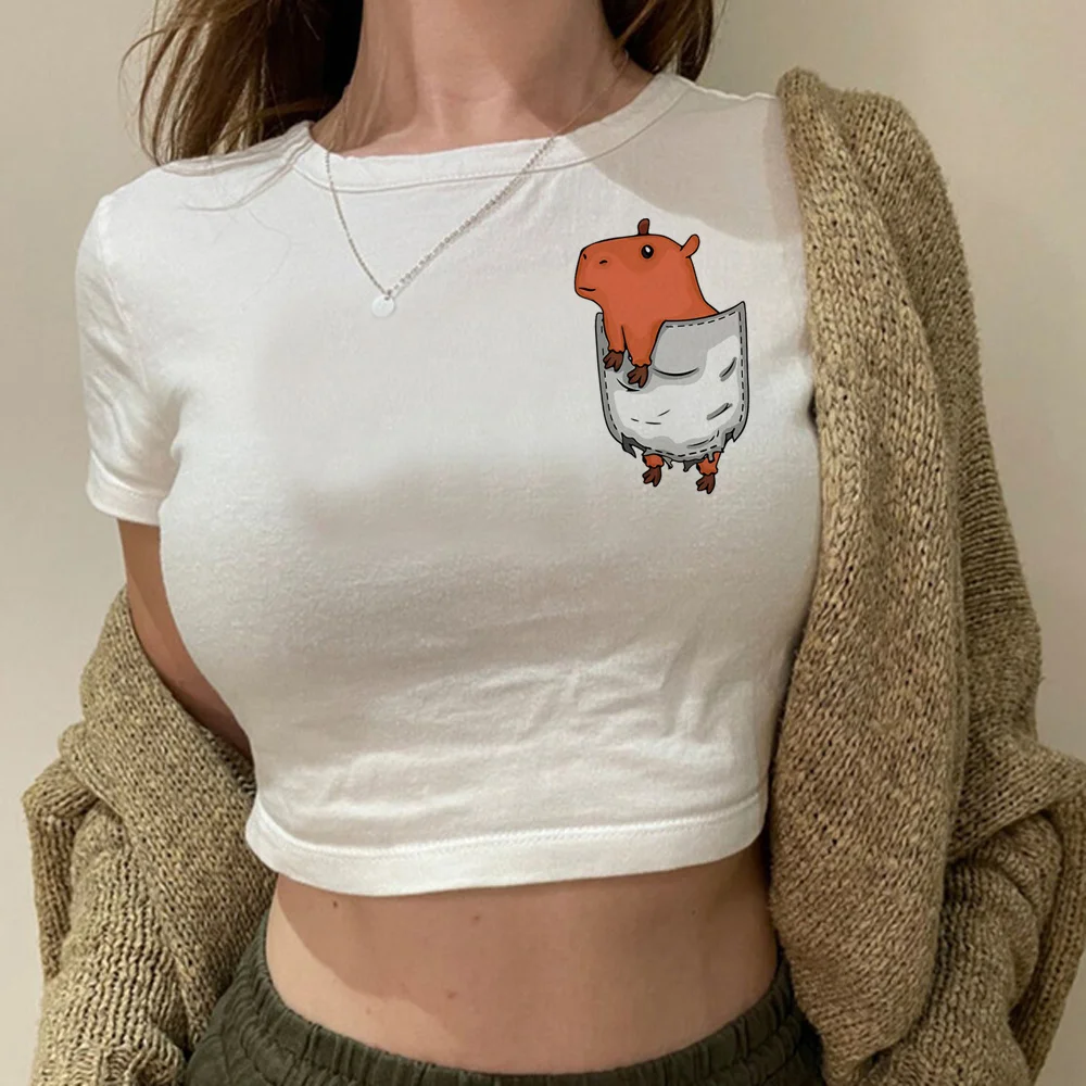 

capybara fairy grunge vintage 90s crop top Female vintage aesthetic goth crop top