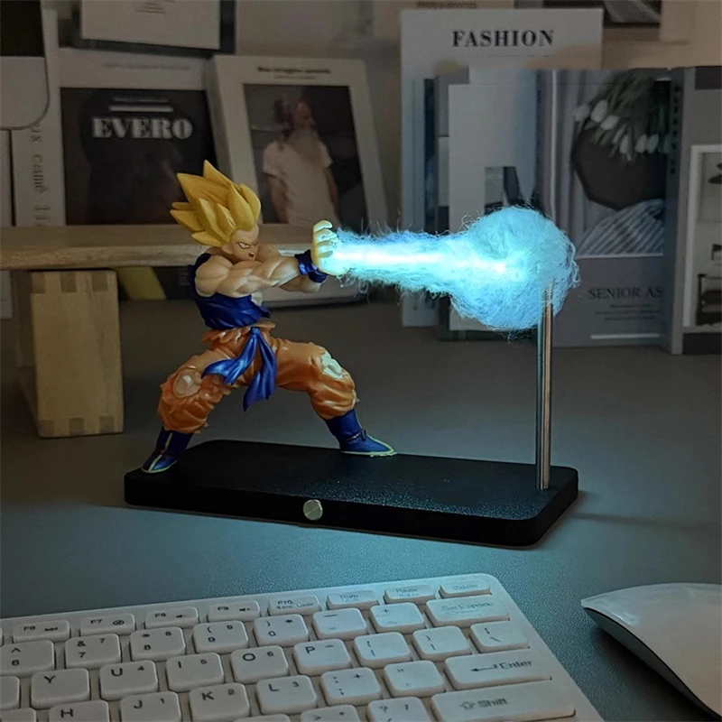DRAGON BALL Son Goku Kamehameha lámpara de noche decoración de escritorio modelo noche anime que rodea juguetes para niños regalo de cumpleaños