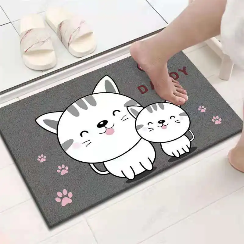 

Bathroom Absorbent Floor Mat Entry Door Home Living Room Bathroom Foot Mat Toilet Absorbent Pad Soft Cushion Cartoon Kitchen.