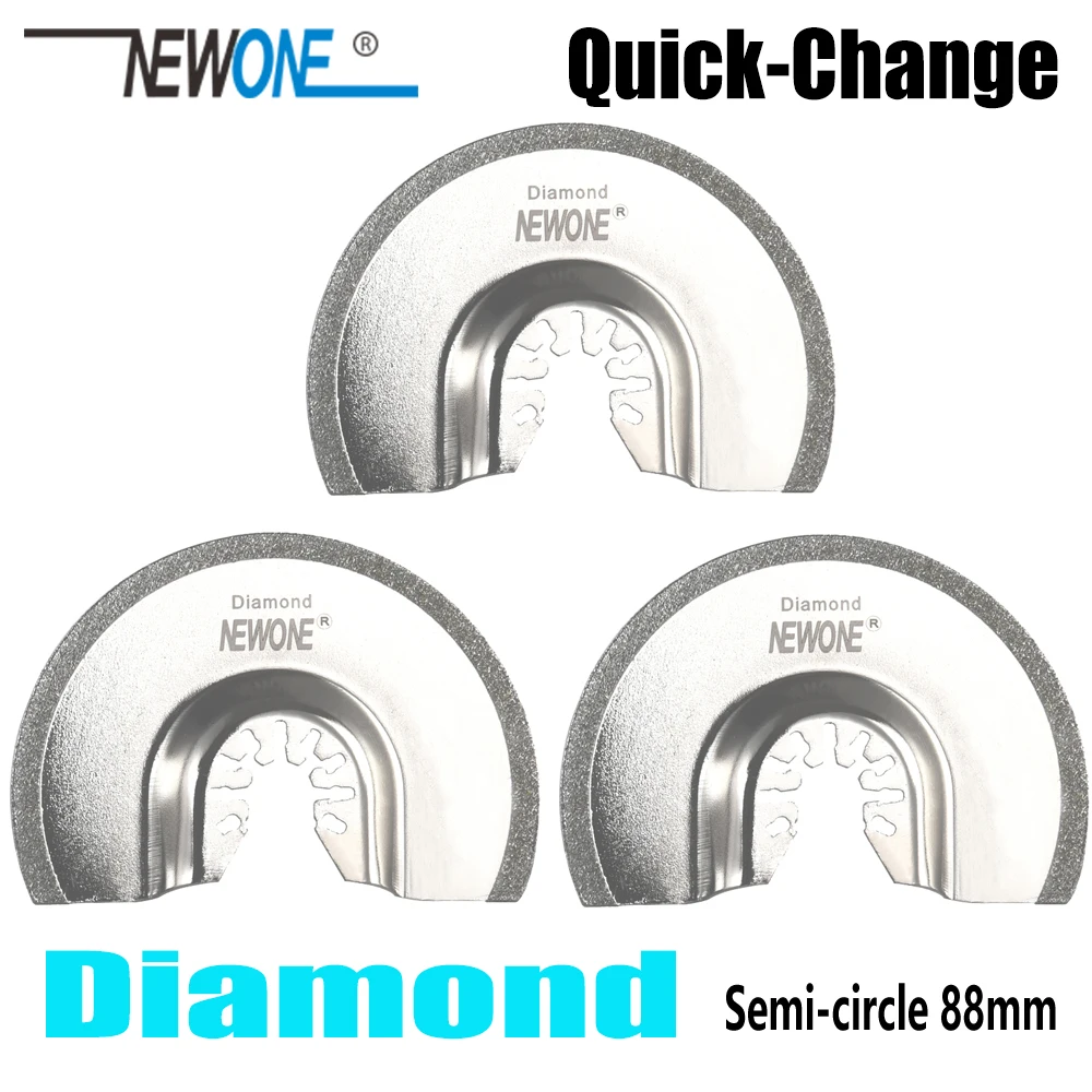 

NEWONE Diamond Coated Semi-circle 88mm Quick Change/Release Oscillating Tools Saw Blades Multi-tool saw blades for tile concrete