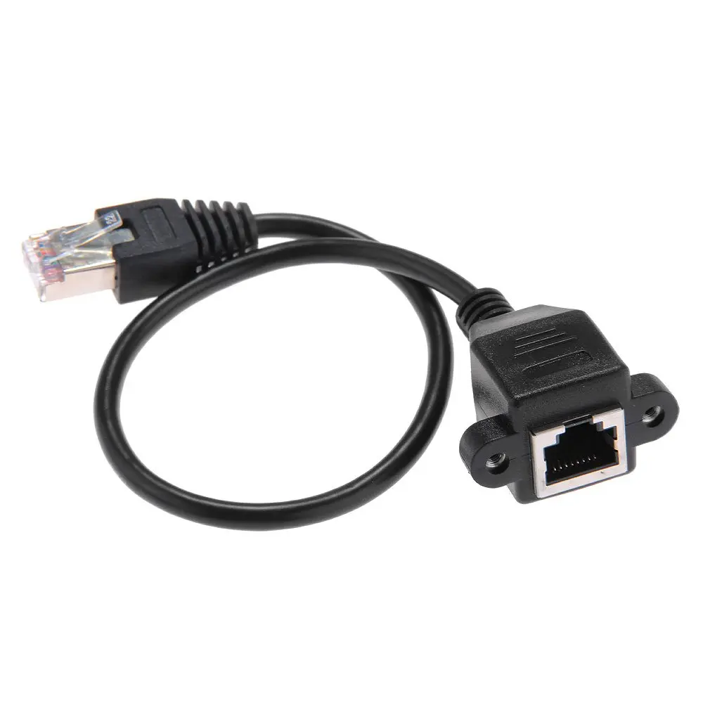 1 фут RJ45 разъем «Папа-мама» винтовое крепление сетевой Удлинительный кабель Ethernet LAN