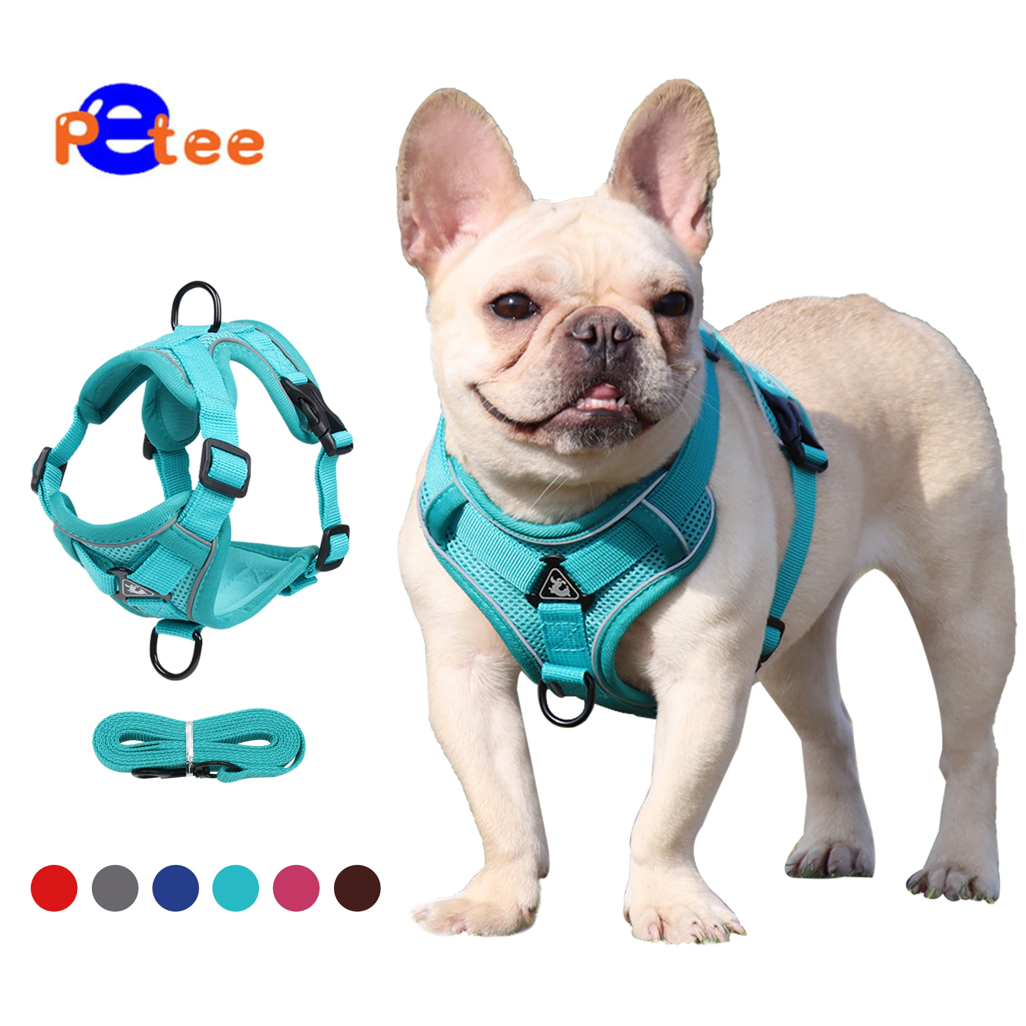 

Pet Reflective Nylon Dog Harness No Pull Adjustable Medium Large Naughty Dog Vest Safety Vehicular Lead Walking Running