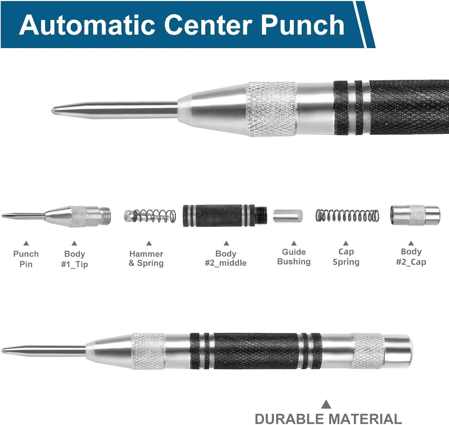 2 шт. пружинный автоматический центральный перфоратор инструмент для