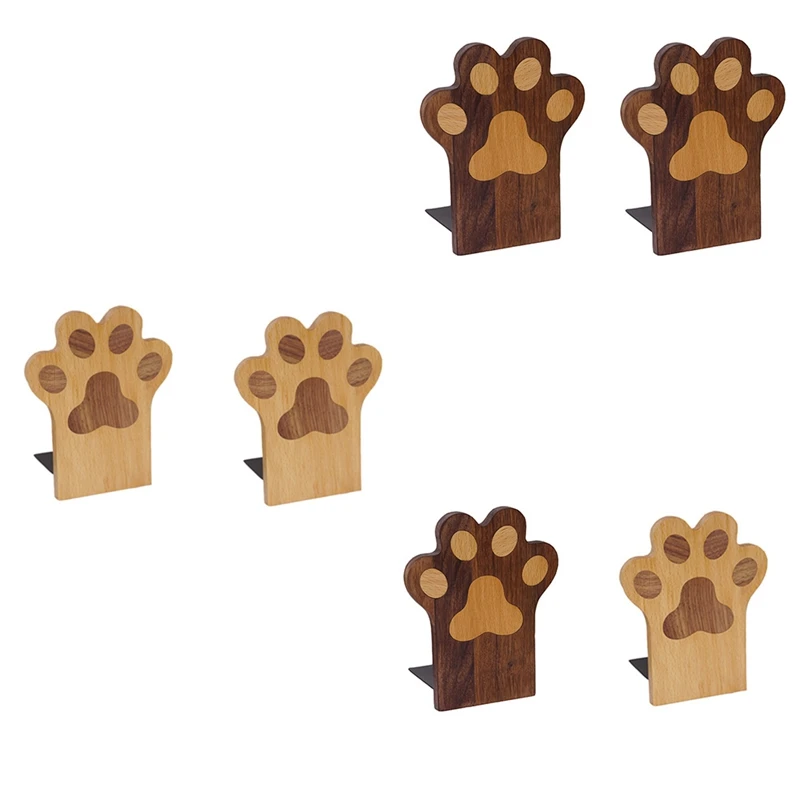 

Nature Wood Cat Claw Book Stand Desktop Organizer Office Home Bookends Book Ends Stand Holder Shelf Bookrack