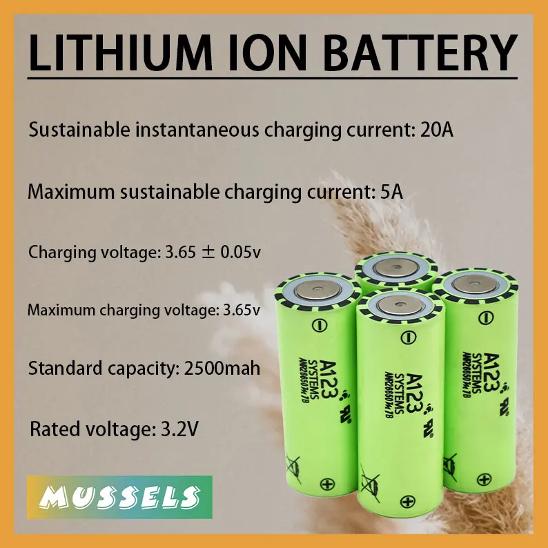 A123 26650 перезаряжаемая батарея M1B 2400mah - 2500mah 70A 3 7 V литий-ионная аккумуляторная |