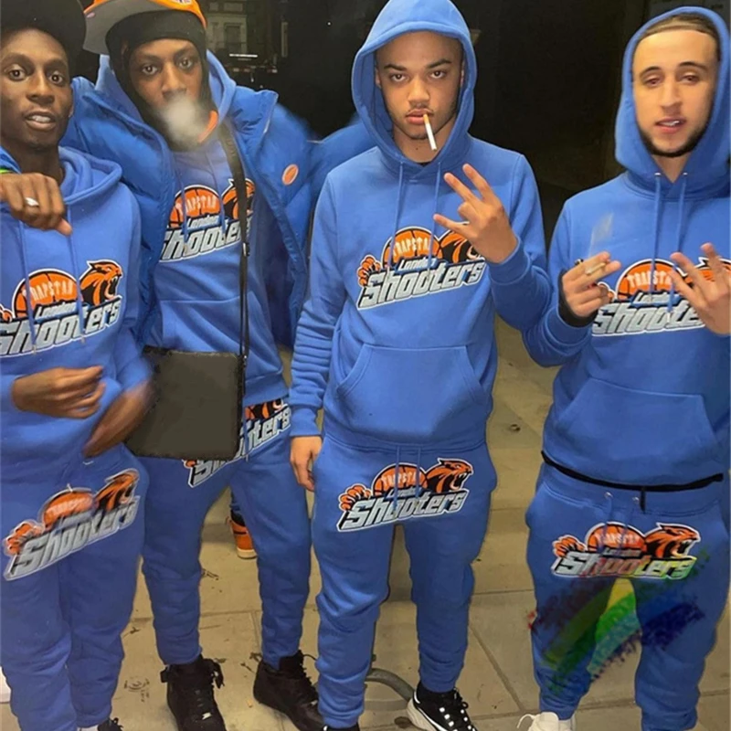 

Trapstar Tiger Head Embroidery Towel Hoodie Men Woman Blue Oversized Pullover Sweatshirts Hooded