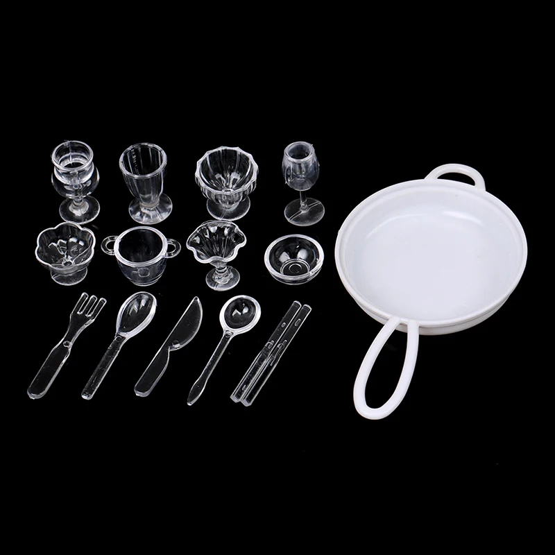

13Pcs/Set 1:12 Dollhouse Miniature Simulation Cup Saucer Bowl DIY Accessories