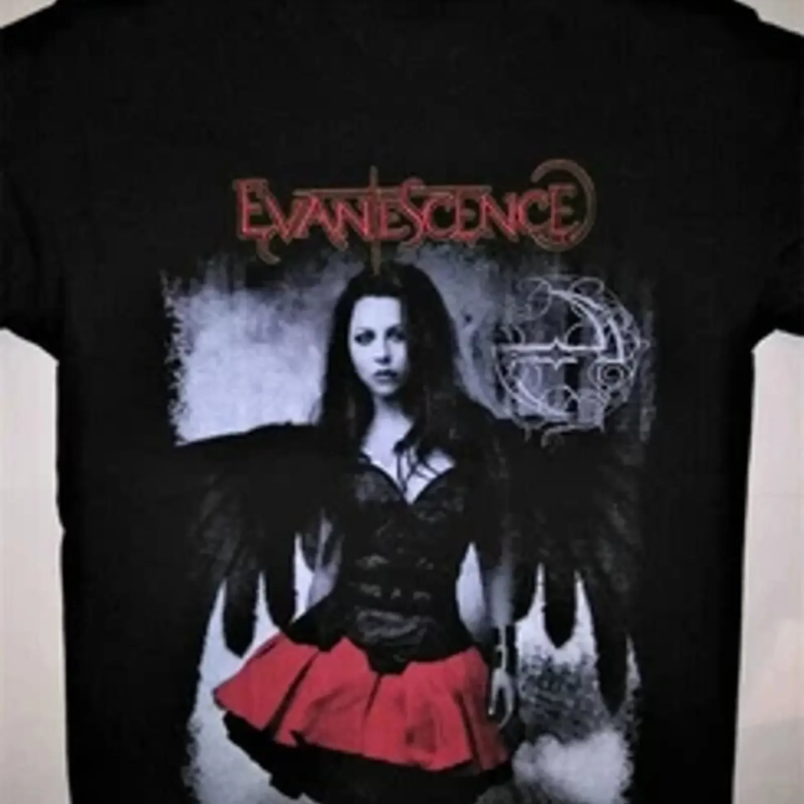 Фото Футболка группы Evanescence, черная, хлопковая, размеры S-5XL, винтажная, с эффектом потертости, удобная, повседневная, унисекс, эластичная, для повседневной носки №1