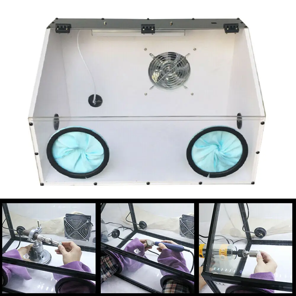 Organic Glass Board Dustproof Box Electric Grinding Table Polishing Machine Cover PVC With Blower