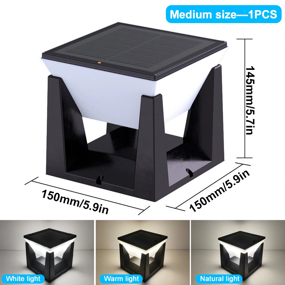 

Солнечный фонарь на столбе, квадратный, 3 цвета