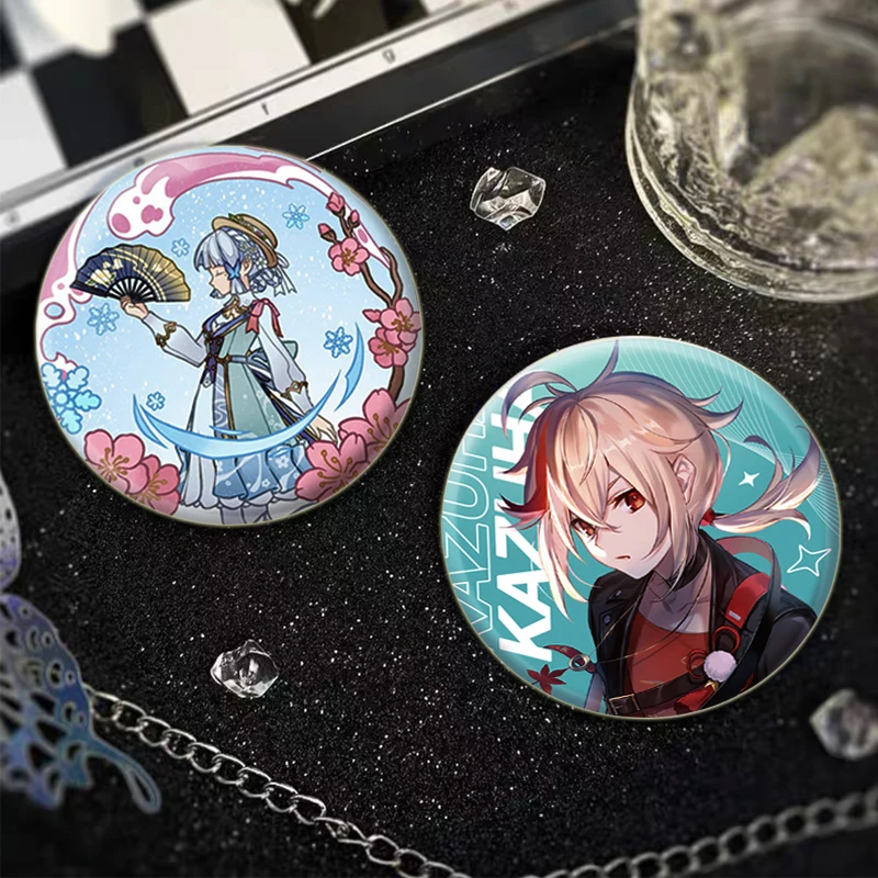 Фото Игровой значок Genshin Impact Badge Furina,Kamisato Ayaka,Barbatos, kaedeхара Kazuha,Yae Miko,Balladeer, нахида, эмалированные булавки для подарка №2