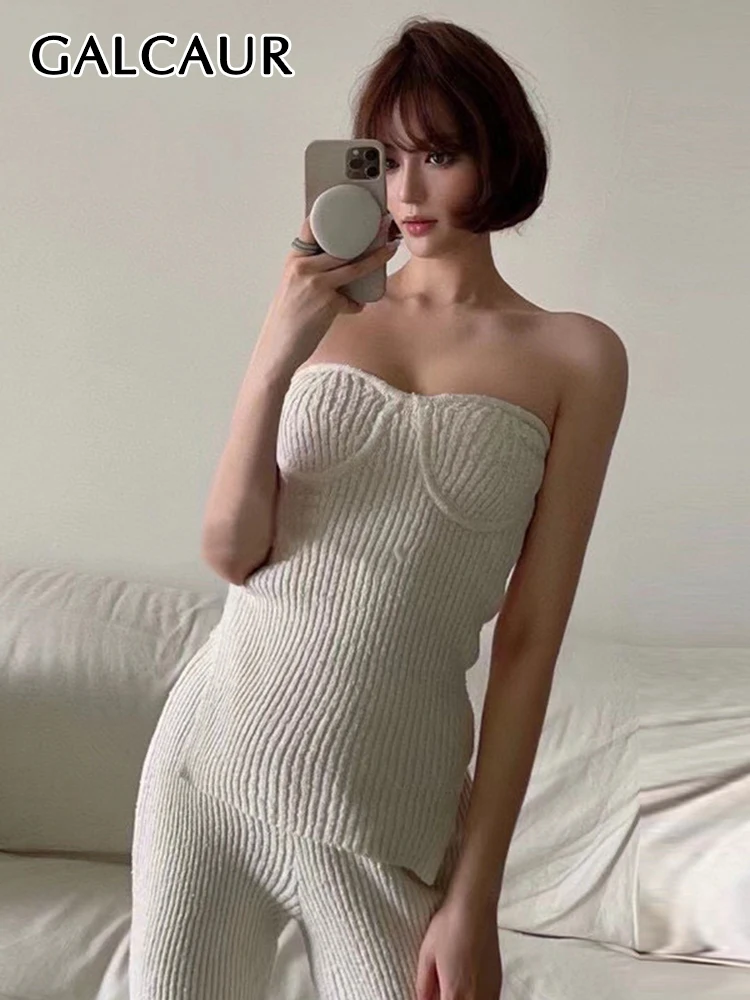 

Жилет GALCAUR женский облегающий, однотонный пикантный Топ без рукавов, со складками, модная простая одежда, весна 2022