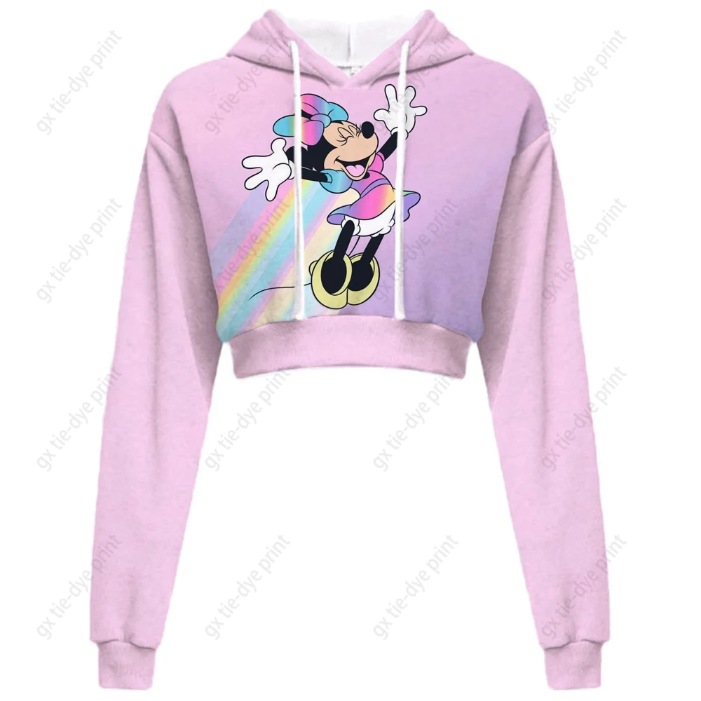 

Autumn Disney Minnie Mickey Mouse Print Women Slim Hoodies Crop Sweatshirts Harajuku Crop Top Hoodie Long Sleeve Pullovers y2k