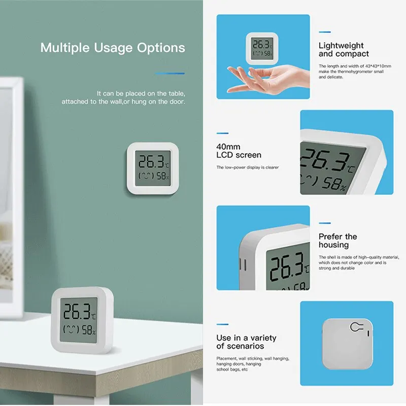 Датчик влажности и температуры Tuya с Wi-Fi гигрометр термометр экраном