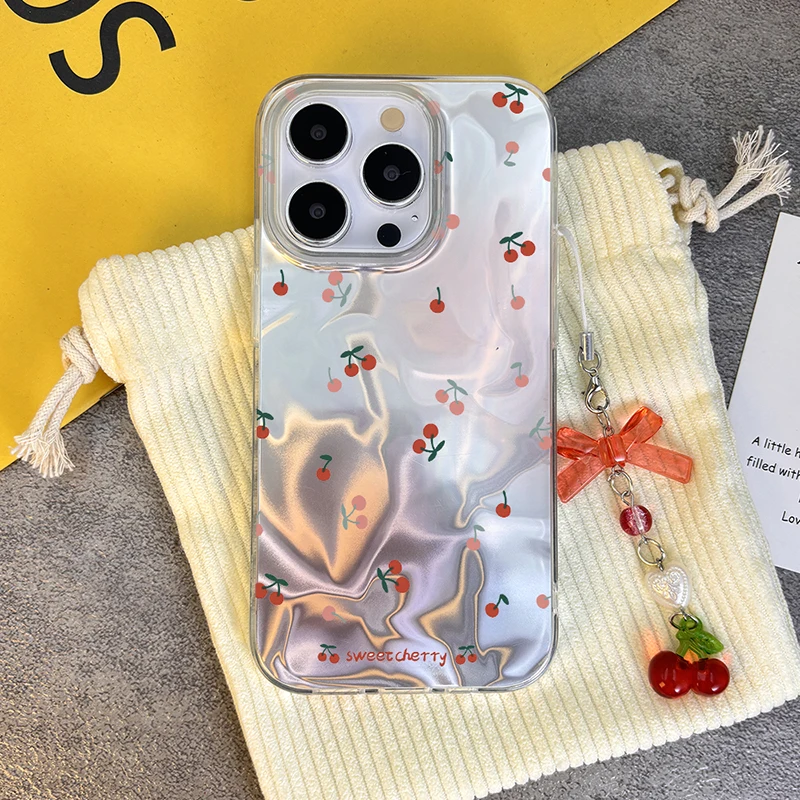 Чехол с мультяшным бантом Cherry для Vivo V40 V40E V30 Pro V29 Lite V30E V27E V25E Y35 Y33 Y20 Y22 Y51 Y56 Y31 Y38 Y17 Y12