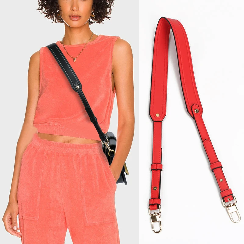 

Сменный кожаный ремешок, модная однотонная Регулируемая сумка через плечо с ручками