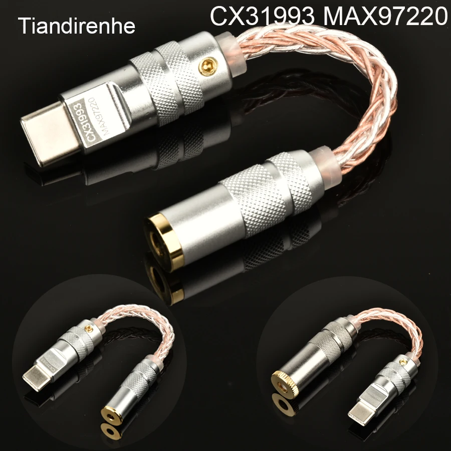 Фото Модернизированный цифровой аудиоусилитель CX31993 MAX97220 двойной чип type-c-3,5 мм AMP HiFi аудио адаптер 32 бит/384 кГц ЦАП для iphone15 №2