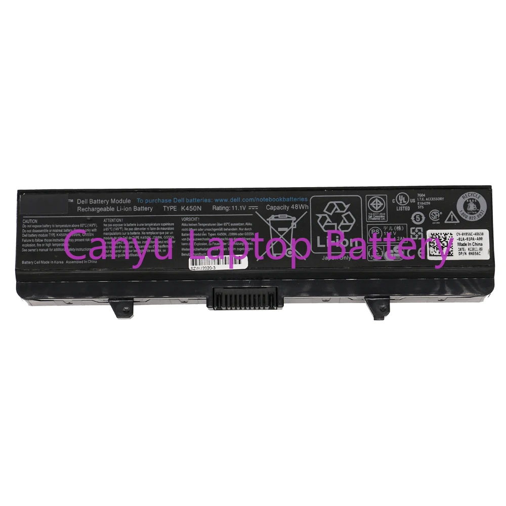 

6cells 48Wh 11.1V Laptop Battery For Insprion 1525 1526 1545 1546 1750 GW252 GW240 GP952 PP42L PP29L PP41L K450N