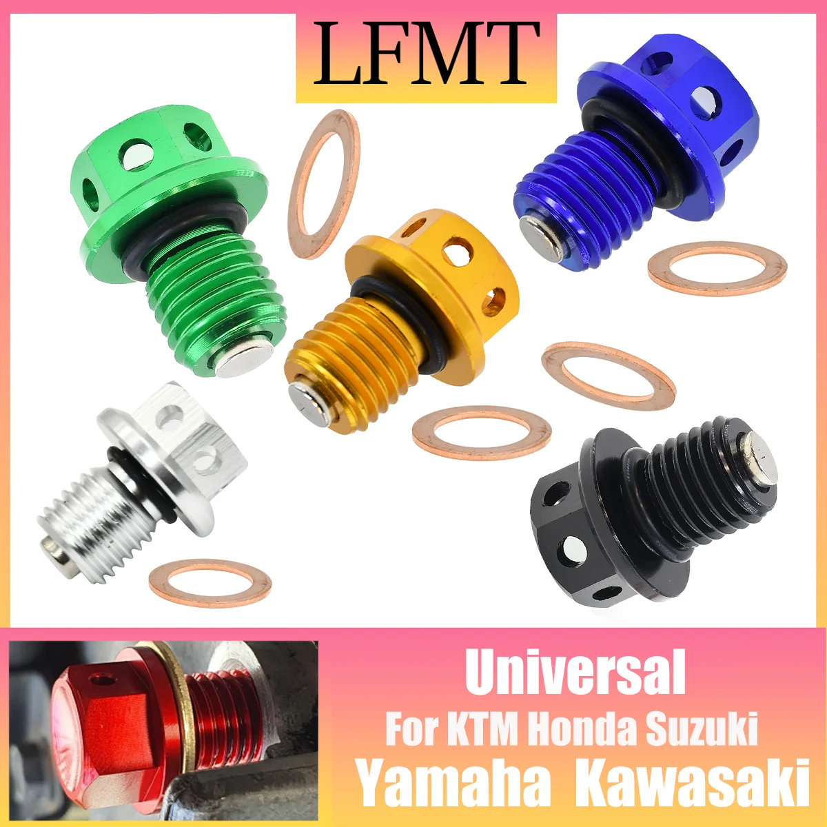 Для Honda CR125 250 250R CRF250R XR 600R 650L CBR1000RR Suzuki Yamaha KawasakiM12xP1.5 Магнитный болт сливной пробки