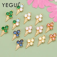 yegui ma81jewelry accessoriesnickel free18k gold platedcopperzirconscharmsice cream pendantsjewelry making10pcslot