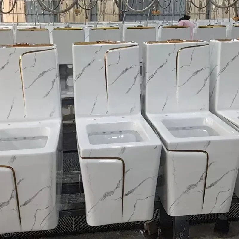 Золотой унитаз предметы для ванной комнаты бытовой сифон напольный керамика