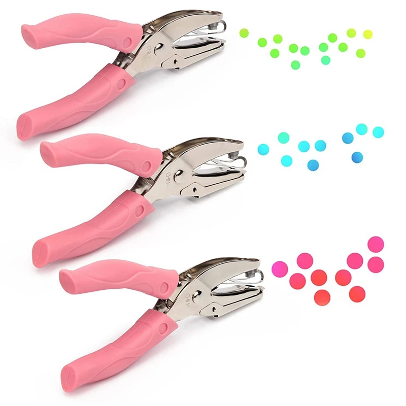 

GTBL 3 PCS Handheld Hole Paper Punch Handheld Metal Single Hole Paper Punch DIY Handheld Punch Hole Circle-Shaped