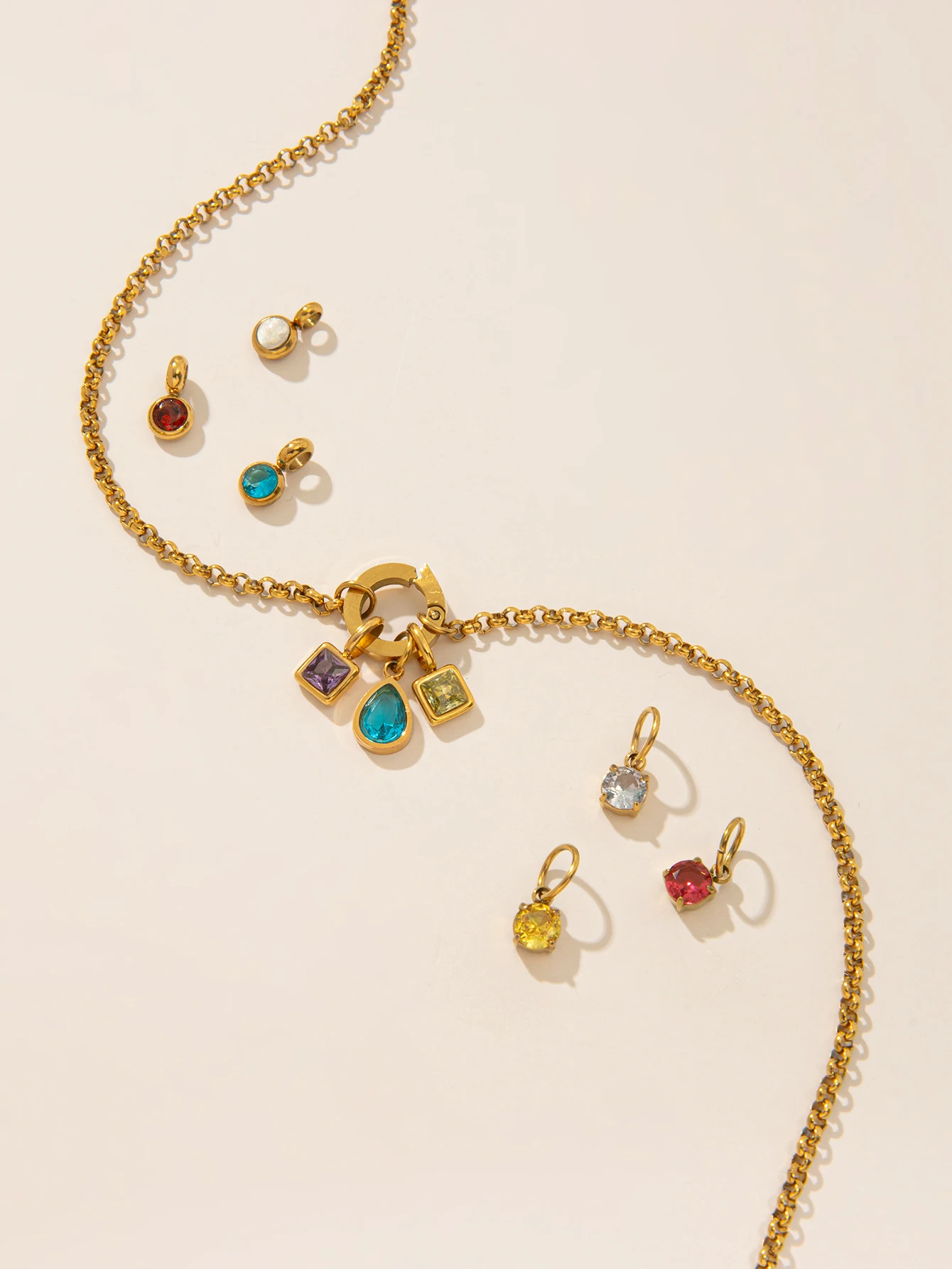 1 шт. кулон из 18-каратного золота с покрытием нержавеющей стали простой